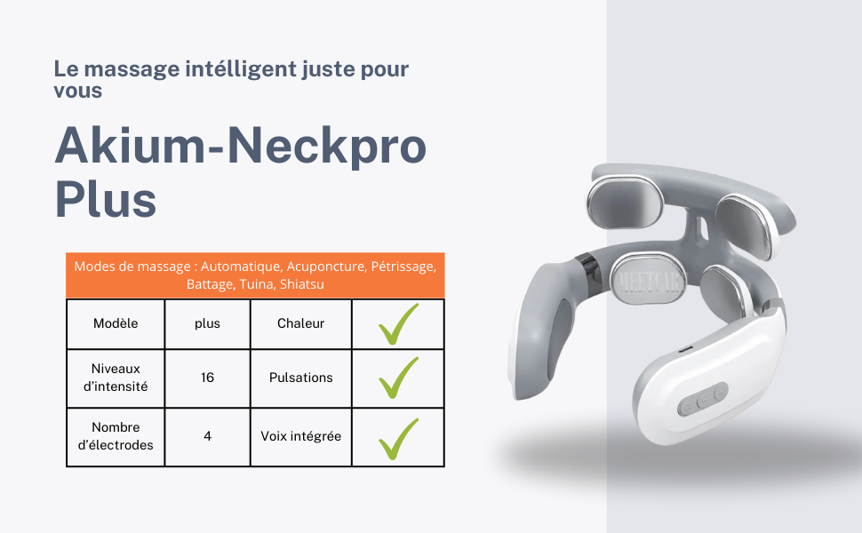 Akium NeckPro – Masseur cervical intelligent chauffant