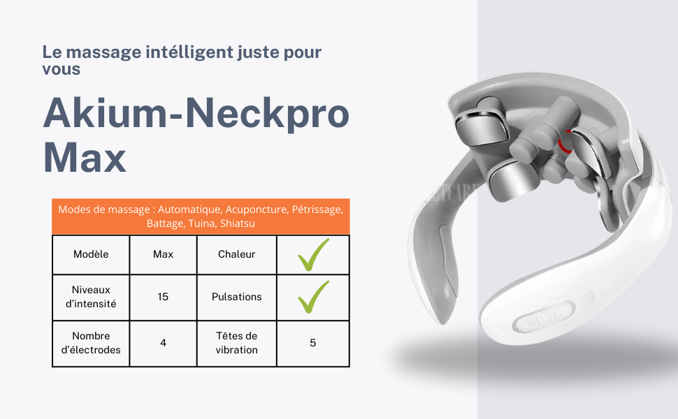 Akium NeckPro – Masseur cervical intelligent chauffant